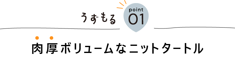 【ポイント1】肉厚ボリュームなニットタートル